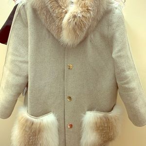 Coat with fur two sided new made in turkey